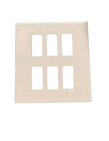Vimar 08640.A 6-Module Resin Snap-On Plate, Ivory